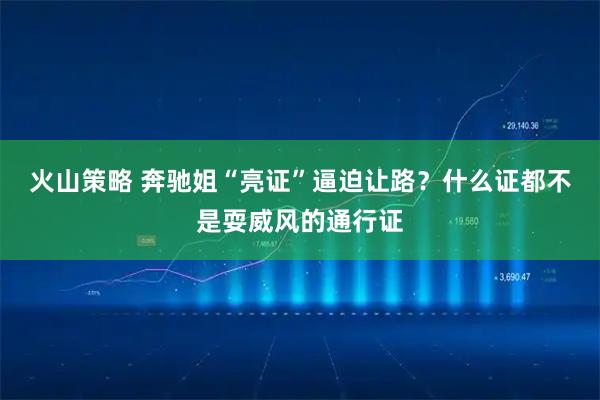 火山策略 奔驰姐“亮证”逼迫让路？什么证都不是耍威风的通行证